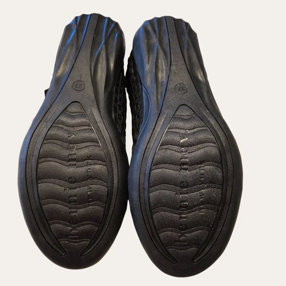 Bernie Mev Catwalk Ladies Black NIB Woven Flat Ballet Summer Casual Slip On